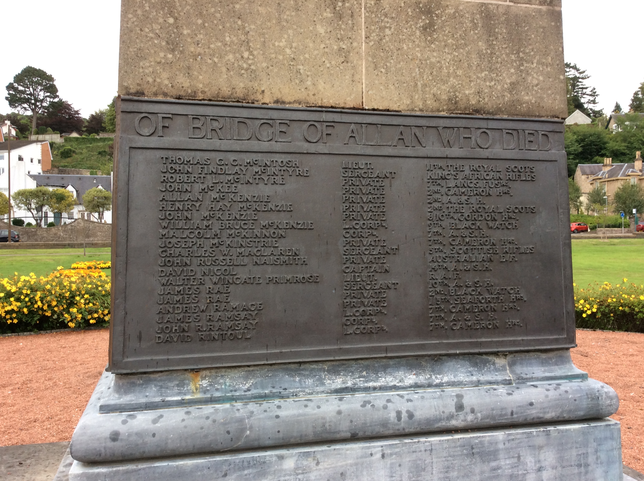 Bridge of Allan War Memorials Online